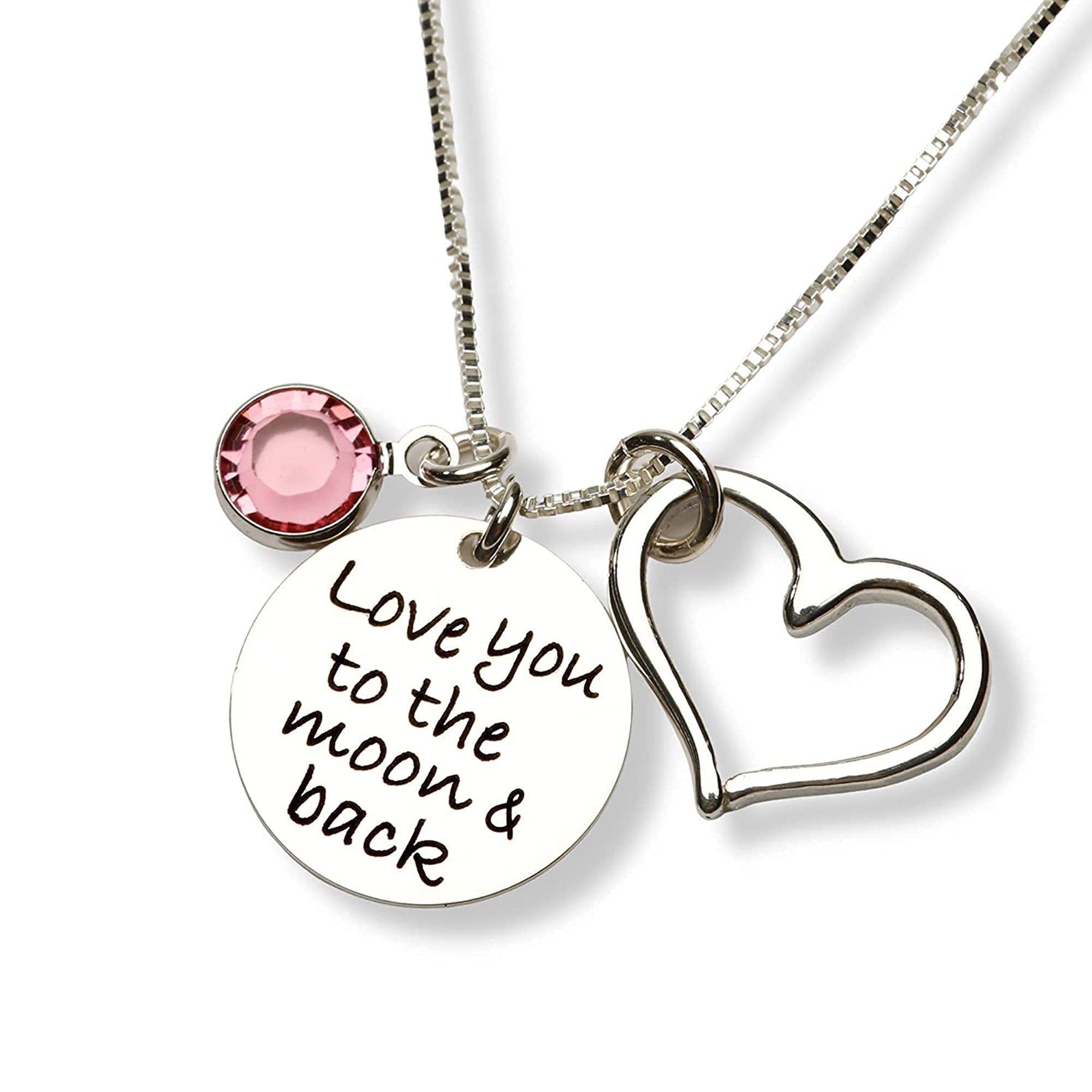 Silver Love You To The Moon And Back Pendant | Prouds